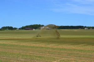 Photo of manure irrigation.