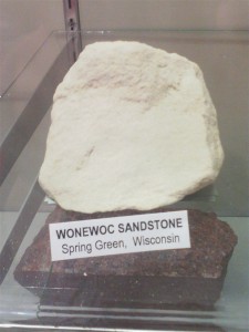 A sample piece of wonewoc sandstone found in Spring Green, Wisconsin